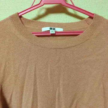 유니클로 캐시미어 크루넥 스웨터, 사이즈 XL, 핑크