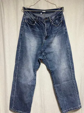 ICHI 데미지 사루엘 와이드 데님