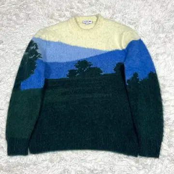 라코스테 알파카 혼방 샹타코 랜드스케이프 자카드 스웨터 US 사이즈 L