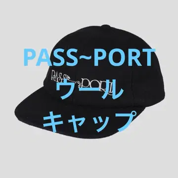 새상품급 PASS~PORT 여권 울 캡 블랙