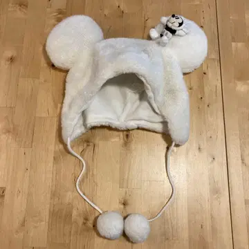 미키 귀 모양 화이트 팬캡