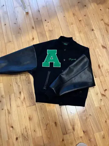 a few Good kids 바시티 자켓 블랙/그린