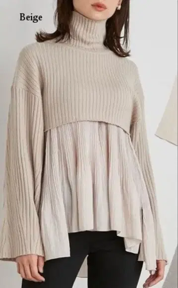 snidel 스나이델 스웨터 베이지 페플럼