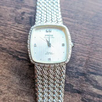 BORUGA 손목시계 쿼츠 빈티지 실버 다이아몬드 스타 새상품급