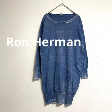 론 헤르만 Ron Herman 코튼 니트 얇은 소재 롱 티셔츠 블루 XS