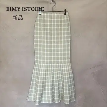 새상품 EIMY ISTOIRE 셰퍼드 체크 머메이드 니트 스커트