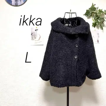 10572 ikka 이카 니트 판초 L 모헤어 혼방 아우터