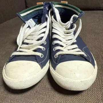 LACOSTE 중고품 대방출 Lacoste 네이비 하이컷 스니커즈