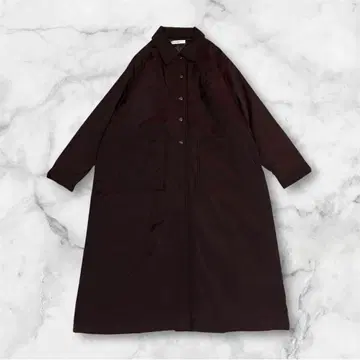 VACANCY 버건디 충전솜 롱 코트