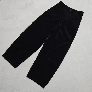 새상품급 지유 코듀로이 와이드 팬츠 하이웨스트 블랙 [ M ]