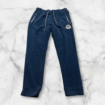 네이비 플리스 팬츠 지퍼 포켓 부착