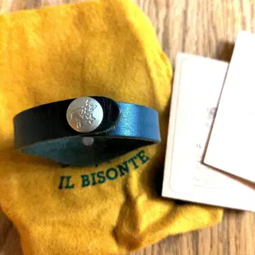 일비종떼 네이비 가죽 스냅 버튼 팔찌