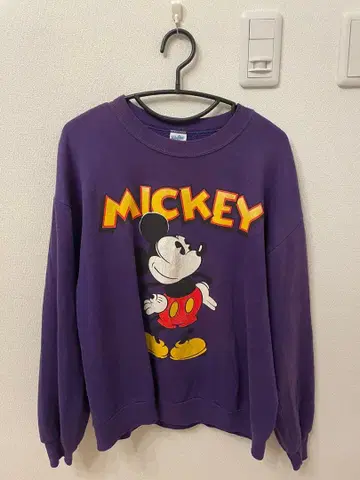 미키 마우스 구제 맨투맨 L 보라색