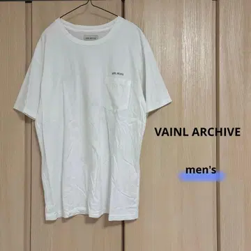 VAINL ARCHIVE 화이트 가슴 포켓 부착 T셔츠