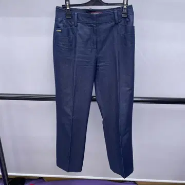 3638 레오나르 LEONARD 다크 네이비 실크 혼방 팬츠 사이즈 40