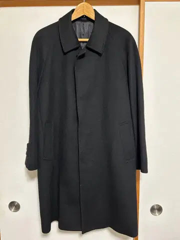 비품! 남성용 캐시미어 100% 롱 코트 블랙 일본제