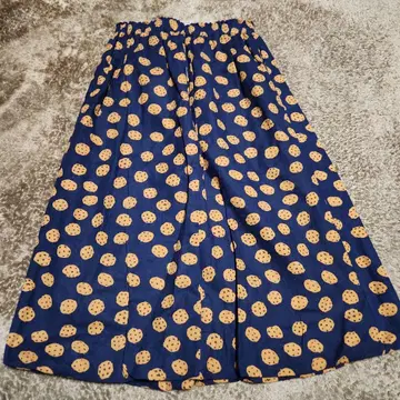 C.L.N 롱 스커트 쿠키 패턴 프리 사이즈 면 100%