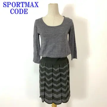 스포츠 맥스 니트 원피스 7부 소매 그린 그레이 S C4751