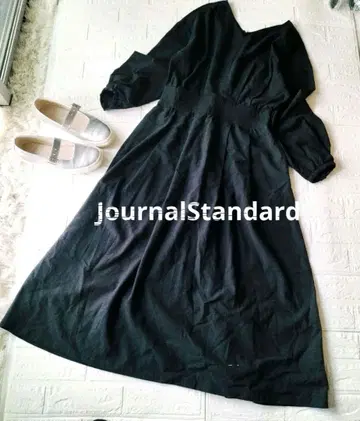 [ 저널 스탠다드 ] [ 맥시 원피스 ] 블랙 레이온 코튼