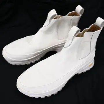 [ FOOT INDUSTRY ] 사이드 고어 가죽 부츠 화이트 43