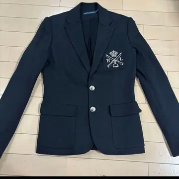 테일러드 자켓 엠블럼 은색 버튼 네이비