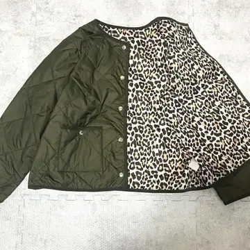 컨디션 최상 XXL 두클라쎄 퀼팅 자켓 카키 레오파드