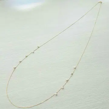 [ Lilas ] K10YG 사이드 포인트 펄 80cm 목걸이