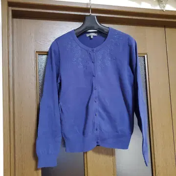 로라 애슐리 자수 가디건 면 100% 미사용