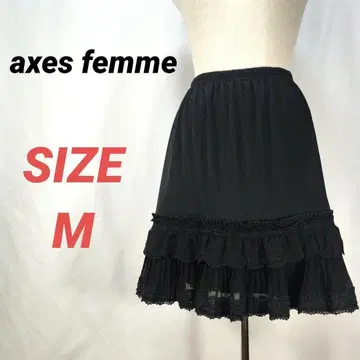 axes femme 엑시즈팜 페치 스커트 레이스 플리츠 블랙 M
