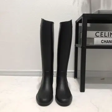 No. 222 새상품급 블랙 롱 부츠 엠블럼 포함