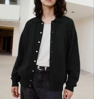 T/C BASIC KNIT SHIRT CARDIGAN