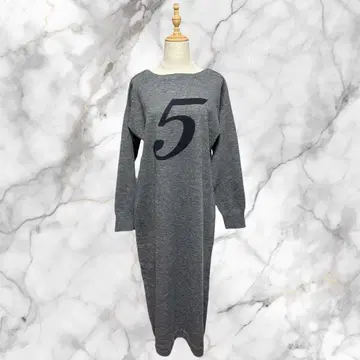 [ 미사용 새상품 ] 앙코르 키 2way 넘버 니트 롱 원피스