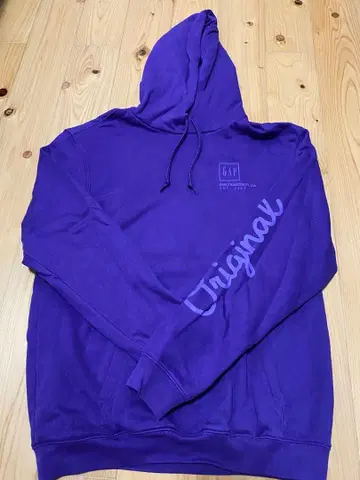GAP 퍼플 후드 부착 후드티 M