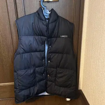 남성용 다운 베스트 L 사이즈 란체티 의류 LANCETTI 블랙 무지