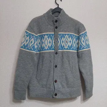 아가일 무늬 가디건 그레이/파랑