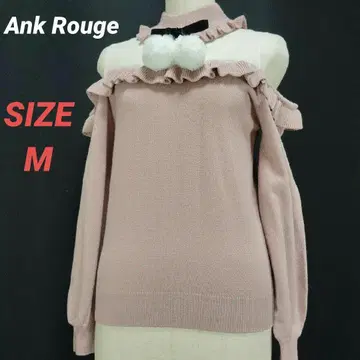 Ank Rouge 앙크루즈 스웨터 오프숄더 폼폼 핑크 M