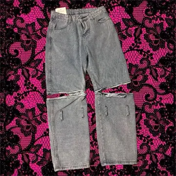 컷 아웃 스트릿 데님 y2k 지퍼