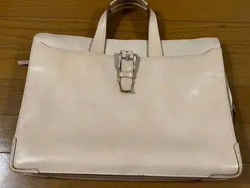 다케오 키쿠치 베이지 가죽 비즈니스 백 TAKEO KIKUCHI
