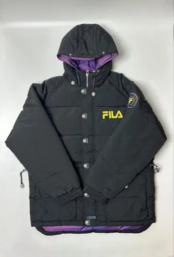 FILA 후드 부착 블랙 다운 자켓 L 사이즈