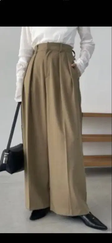 카프리슈 마쥬 와이드 팬츠 허리밴딩 36