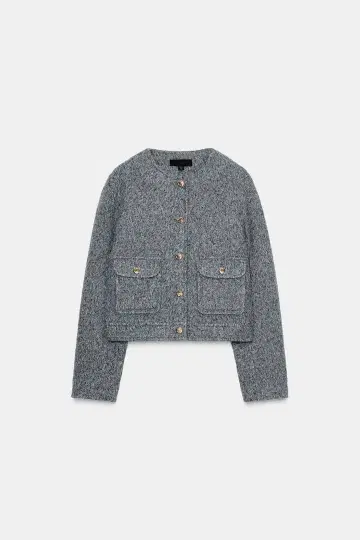 zara 골드 버튼 부클레 자켓