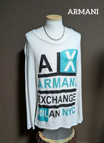 Armani Exchange M 긴팔 티셔츠 화이트 L 사이즈 상당