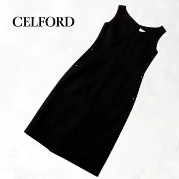 CELFORD 블랙 슬리브리스 원피스