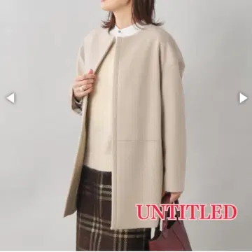 언타이틀 캐시미어 혼방 미들 기장 코트