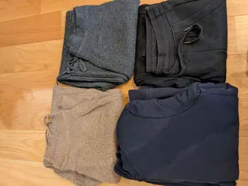 유니클로 워셔블 니트 리브 팬츠