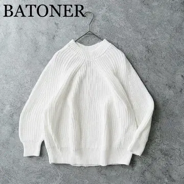 2577Z 새상품급 바토너 시그니처 니트 풀오버 긴팔 화이트 S