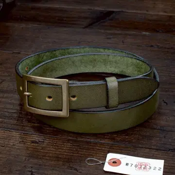 올리브 그린 클래식 버클 이탈리아 가죽 남성용 천연 가죽 벨트