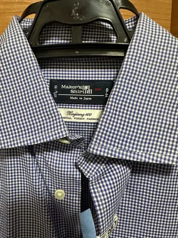 메이커스 셔츠 네이비/화이트 체크 셔츠