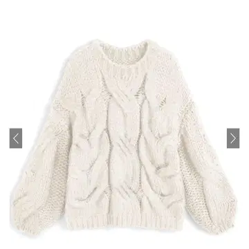 [ GRL ] 로우게이지 케이블 니트탑 아이보리