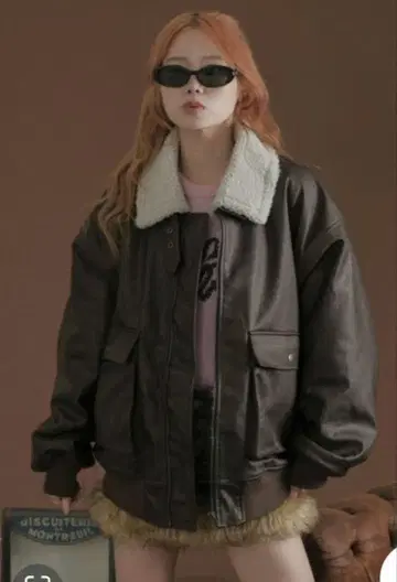 보아 안감 인조 가죽 블루종 보아 안감 가죽 블루종